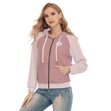 Load image into Gallery viewer, All-Over Print Women&#39;s Raglan Sleeve Hoodie With Zipper Closure
